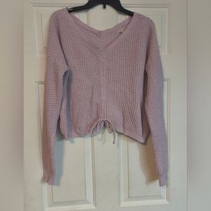 Sincerely Jules Purple Lilac V-Neck Sweater Warm Casual